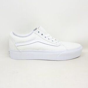 Vans Old Skool Platform Stacked Shoe Sneaker All True White Mens 7.5 / Womens 9